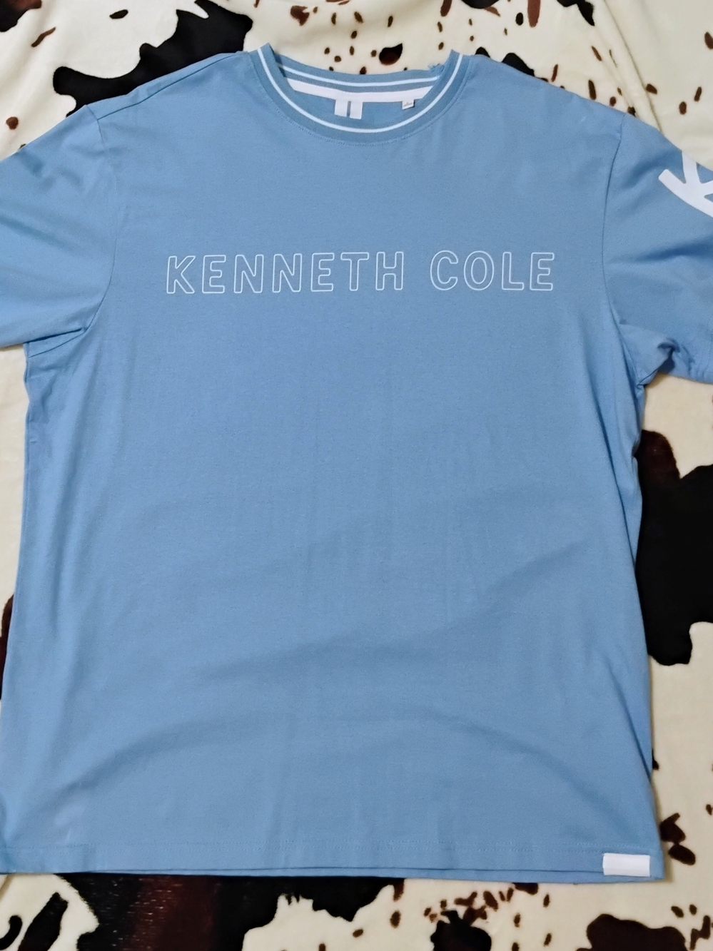 Large Kenneth Cole Men's Light Blue Logo Crew Tee